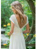 V Neck Ivory Lace Chiffon Empire Waist Wedding Dress V Neck Ivory Lace Chiffon Empire Waist Wedding Dress